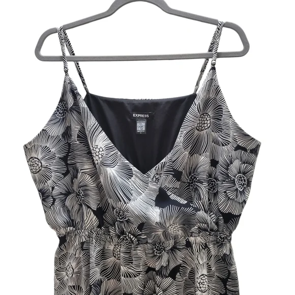 EXPRESS Satin Floral Wrap Front Tiered Maxi Dress - Picture 8 of 13